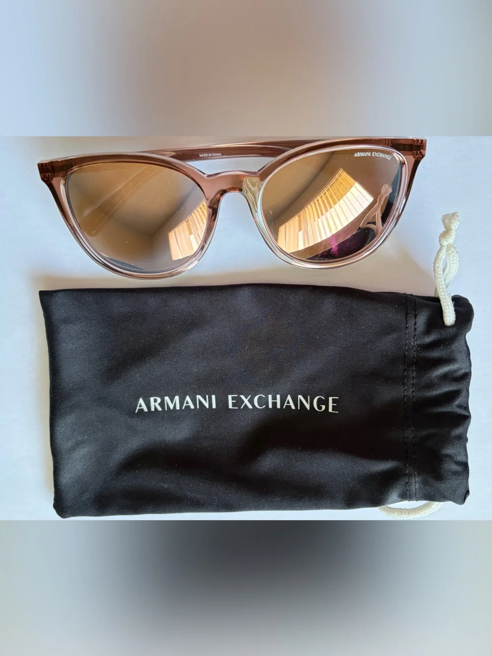 Armani Exchange Translucent Pink Sunglasses